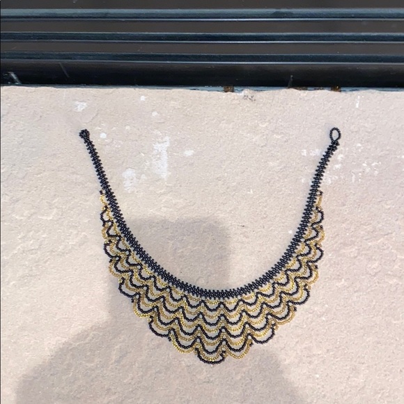 Black & Gold Seed Bead Necklace - Picture 10 of 11